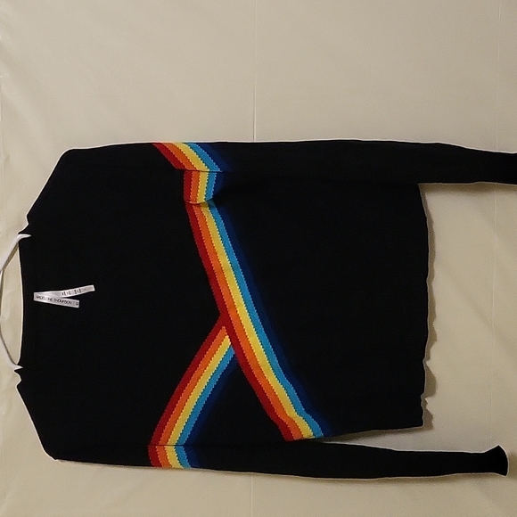 MADELEINE THOMPSON Sweaters - Spiritual Gangster Women's Black X Madeleine Thompson Rainbow Bebe Top